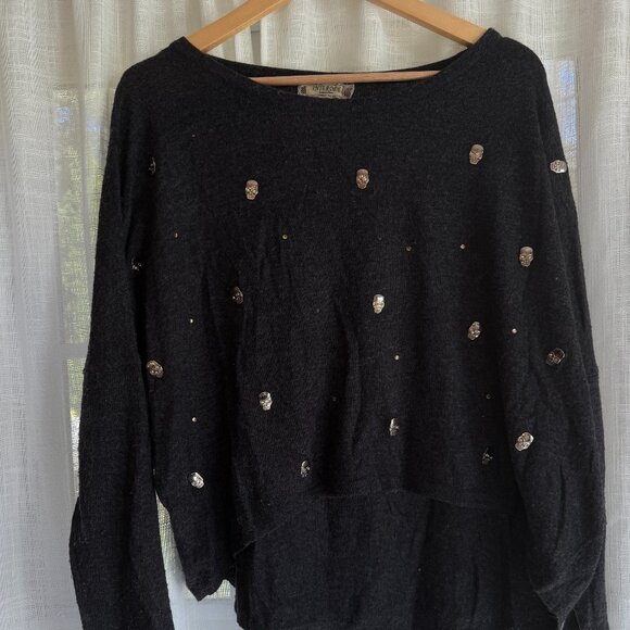 Rare Vintage INTERDEE wool jumper with skull metal studded beads - Picture 1 of 4